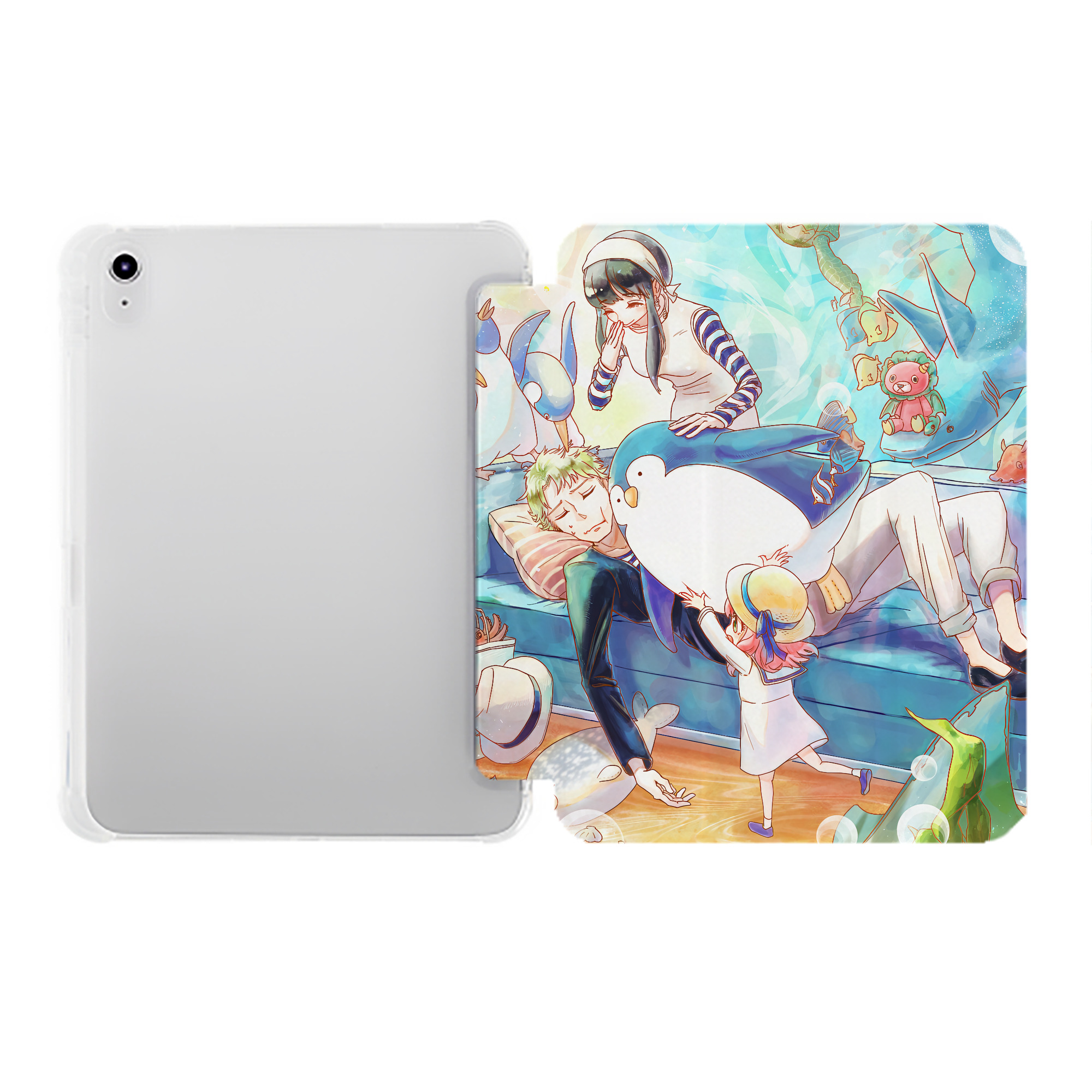 （画像用） SPY×FAMILY间谍家家酒 IPad ケース ペン収納付き 三つ折りスタンド PUレザー×シリコン 対応機種9.5/10.5/10.9インチ